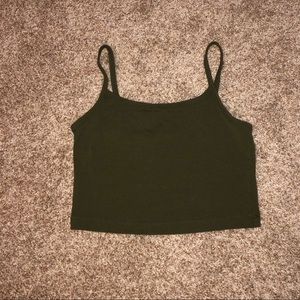 Forever 21 Olive Green Cropped Tank Top